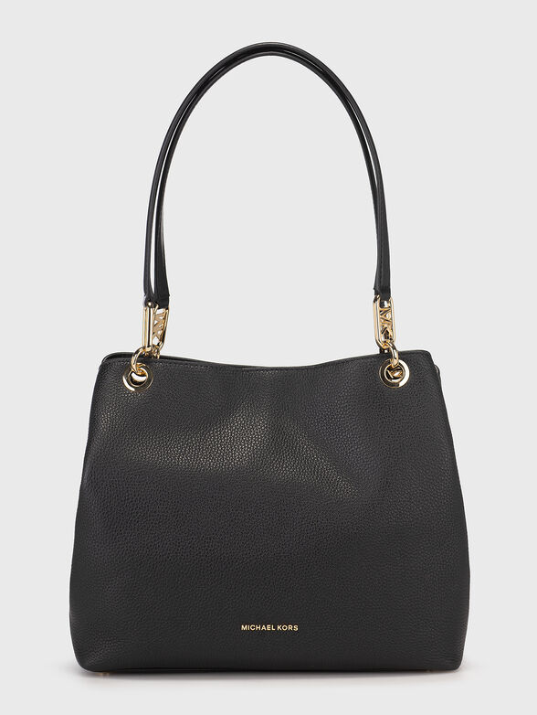 Logo-detail leather bag in black  - 1