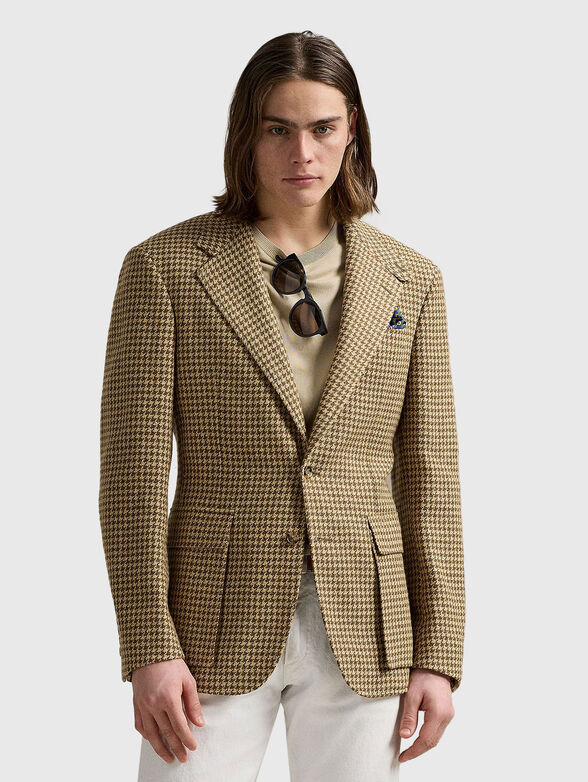 Slim blazer in wool and linen blend - 1