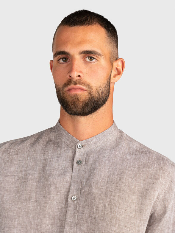 Linen shirt in beige - 3