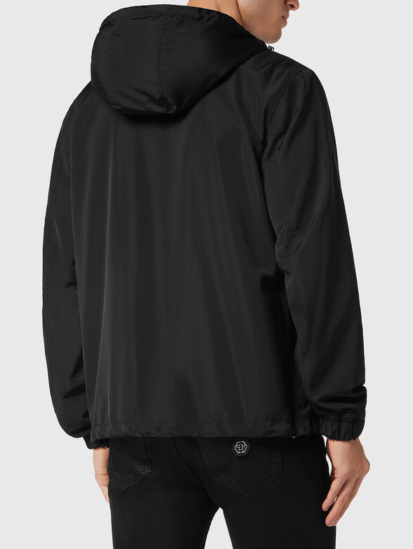 Black windbreaker jacket with hood - 2