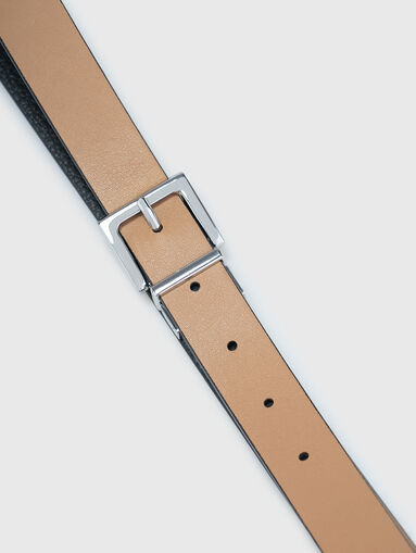 Double-sided leather belt in black - 5
