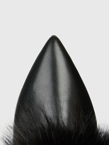 Nappa leather heeled boots and faux fur - 5