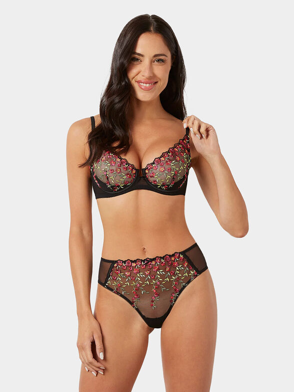 GARDEN BLOOM balcony bra with floral embroideries - 2