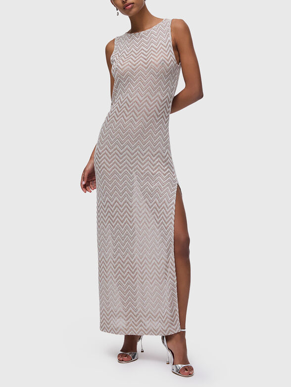 Knitted  wrap dress with slit - 1