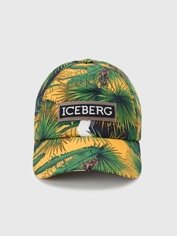 Hat with accent floral print - 1