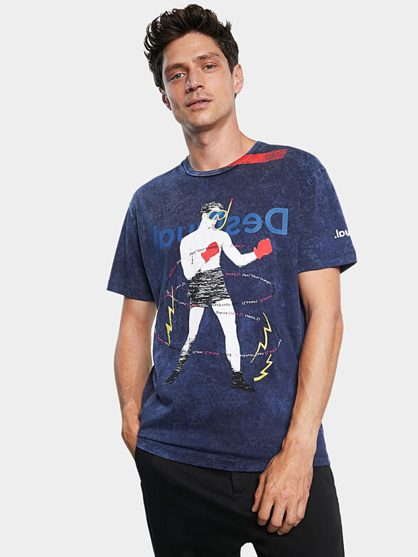 Cotton T-shirt with print and embroidery - 1