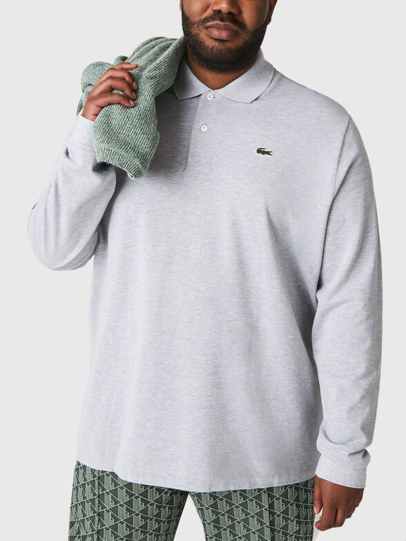 Cotton polo shirt with long sleeves - 4