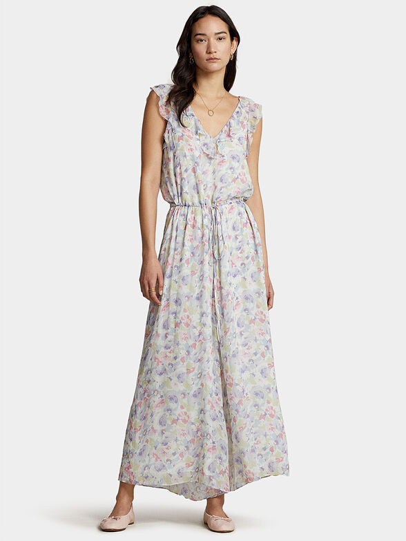 Floral print sleeveless jumpsuit - 0