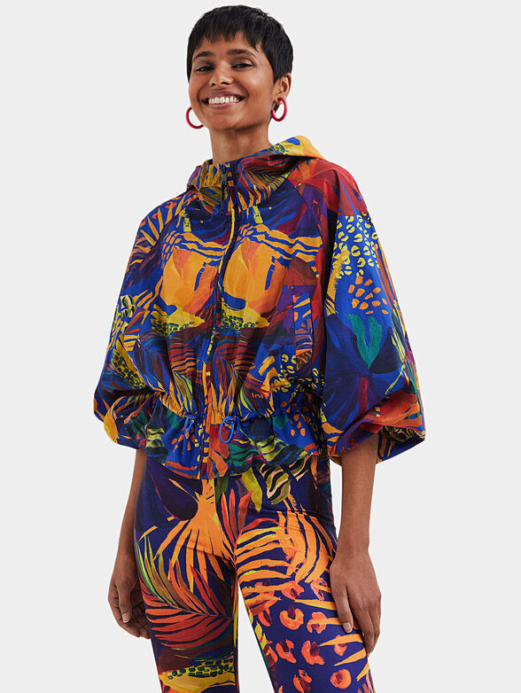 RITMICA jacket with tropical print and hood - 1