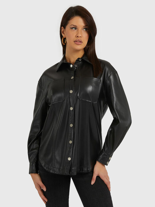 CAROLA black shirt from eco leather