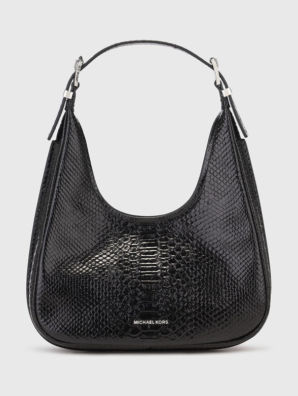 Leather hobo bag with croco effect - 1