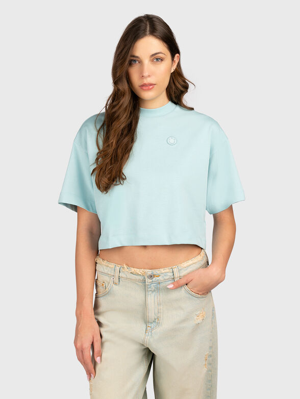 Round neck cropped T-shirt - 1