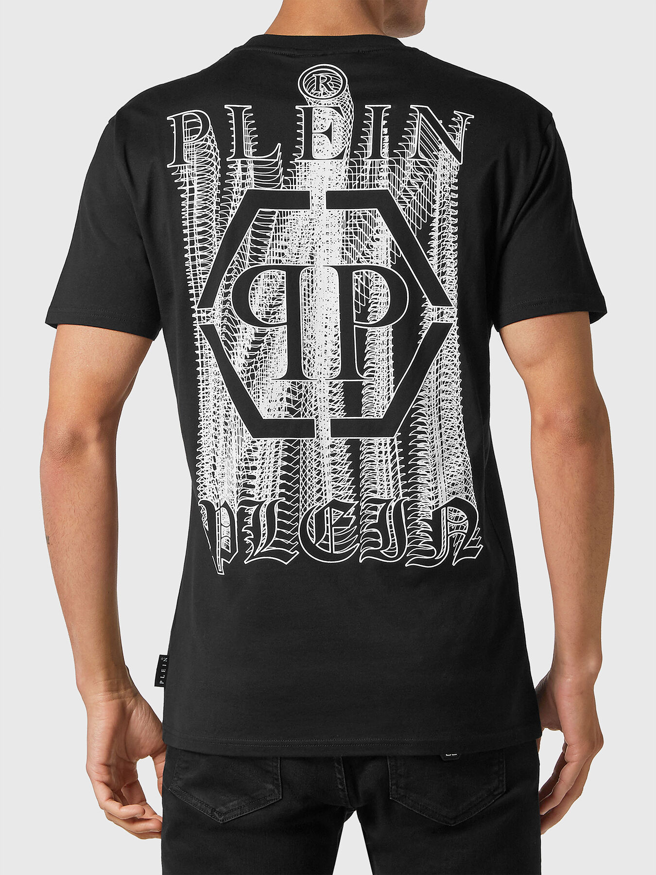 Tシャツ・カットソー PHILIPP PLEIN FW24 LOGO PRINT T-SHIRT (MTK7449 PJY002N01) Philipp Plein Logo Print t-shirt | Black | FARFETCH GE