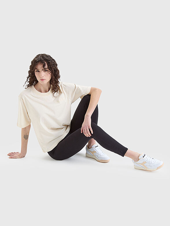 Black T-shirt with logo embroidery - 4