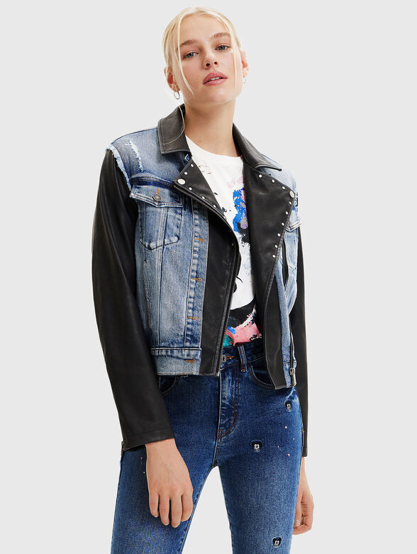 CHAQ denim jacket with accent back - 1