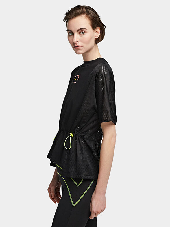 Black blouse with accentuating ties - 1