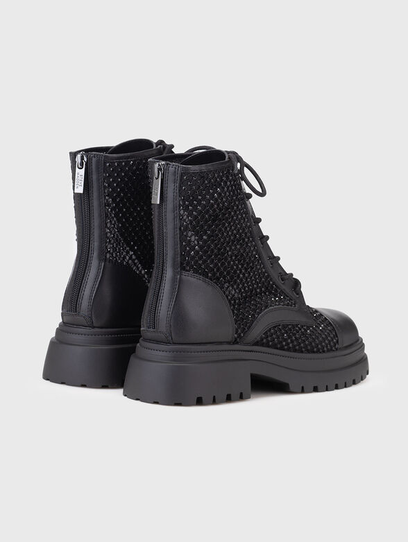 Leather boots with rhinestones - 3