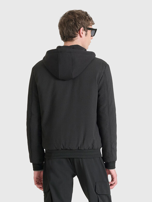 Black bomber jacket with embossed texture - 2