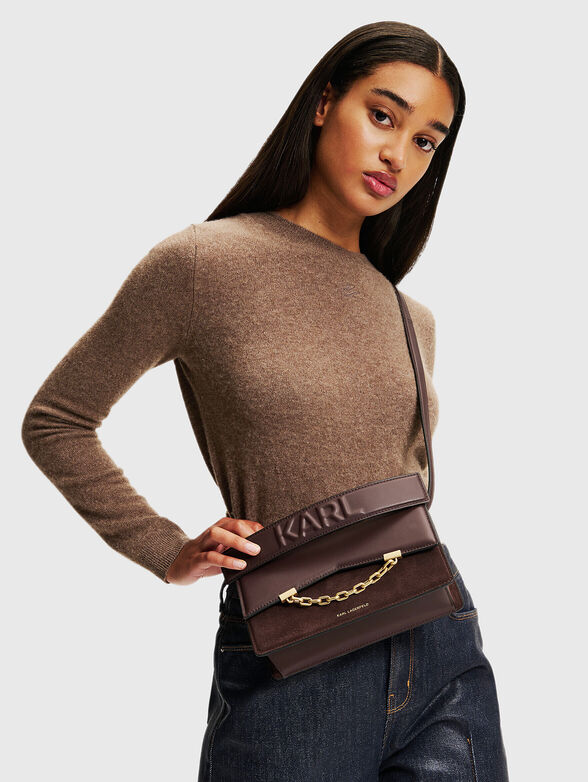 Small crossbody bag in brown colour - 2