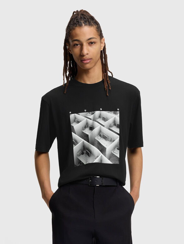 Cotton T-shirt with print - 1