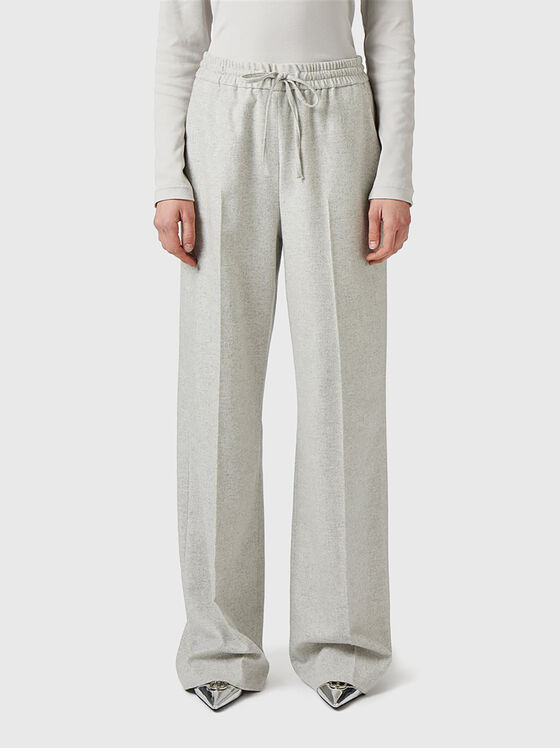 Панталон от вълнен бленд с еластична талия - 1