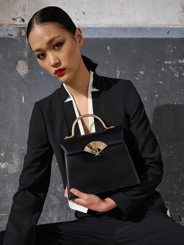 K/ARCHIVE FAN black leather bag - 2