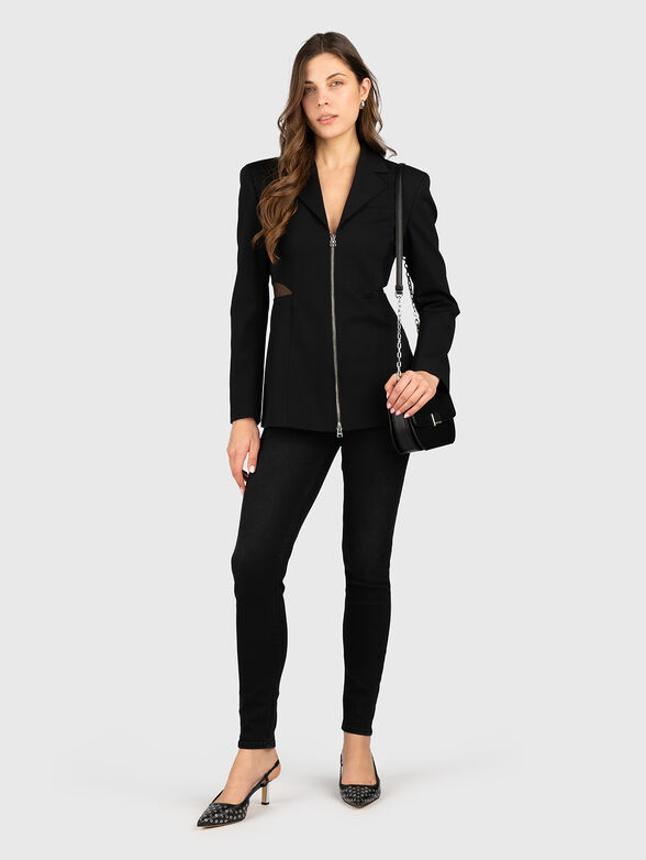 AZERA slim blazer with zip and logo - 2