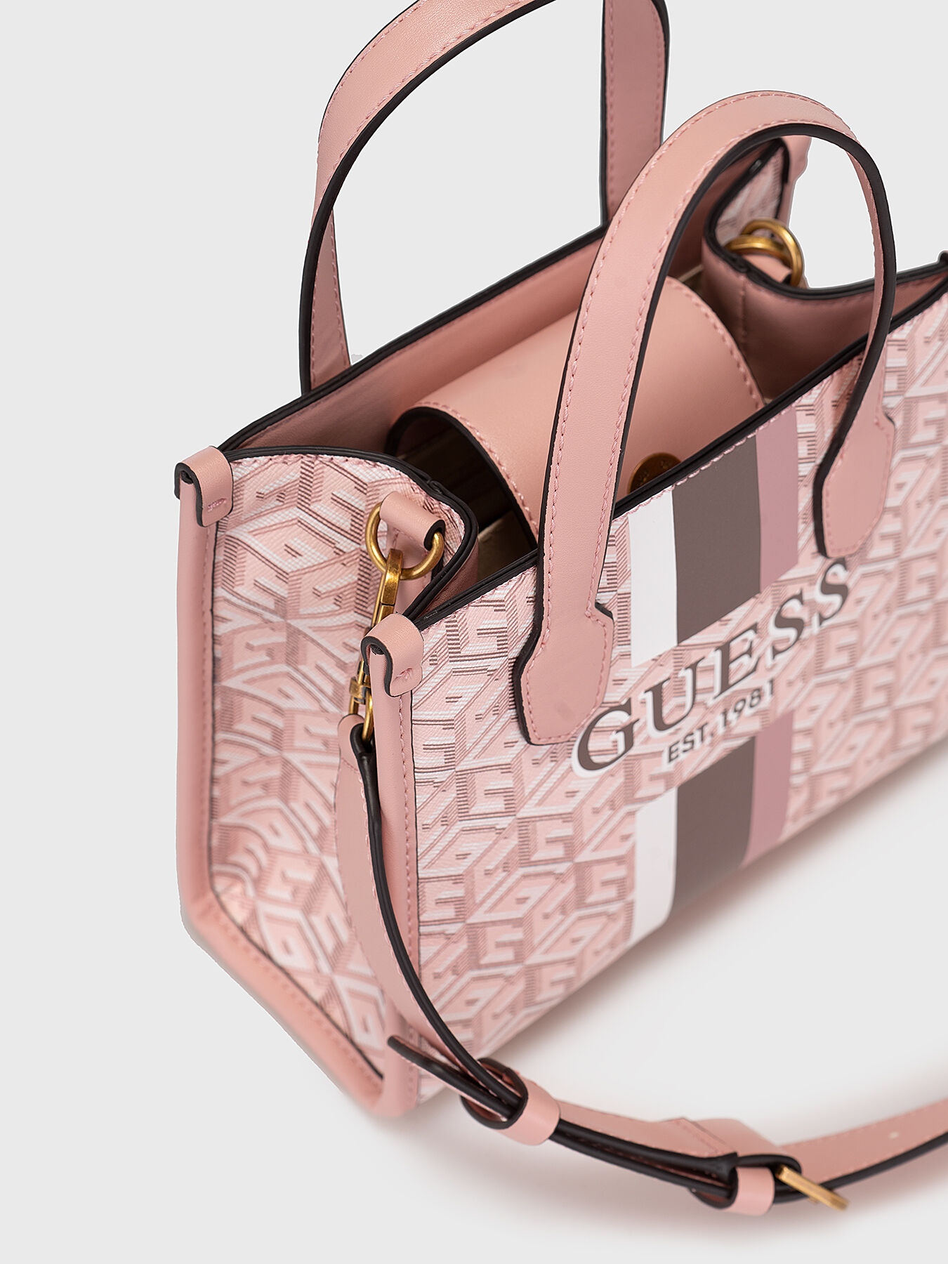 バッグ Guess bag (pink) GUESS Handbag: Crocodile Embossed Style