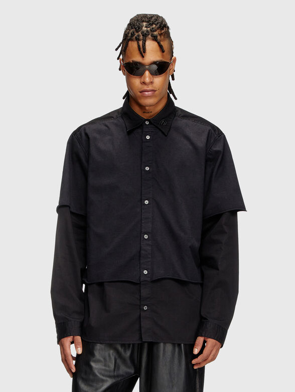 S-GASTON-O long sleeve shirt with logo detail - 1