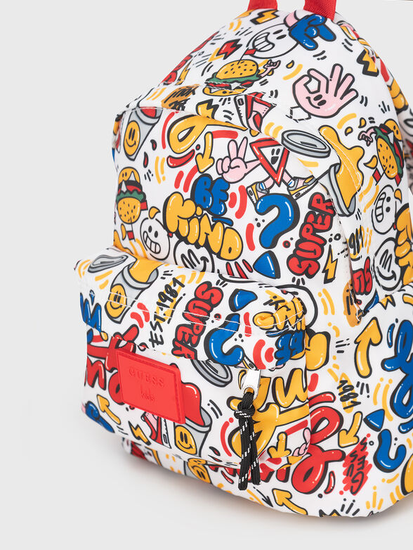 Backpack with multicolour print - 4