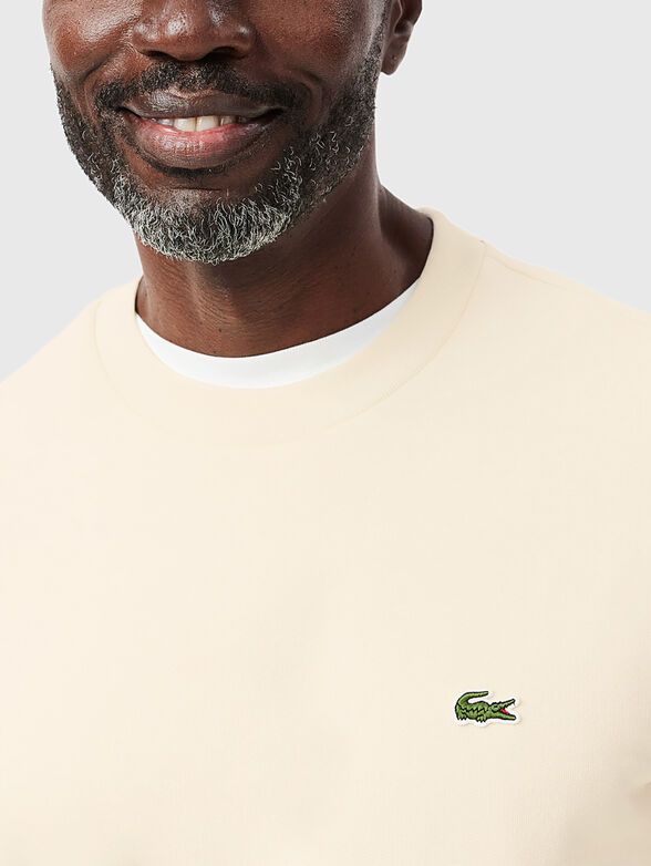 Cotton sweatshirt with logo in green - 4