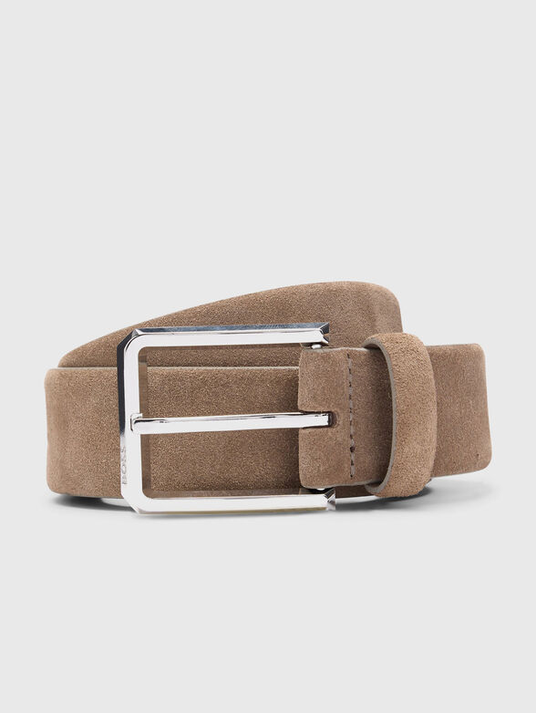 Suede belt with logo - 1