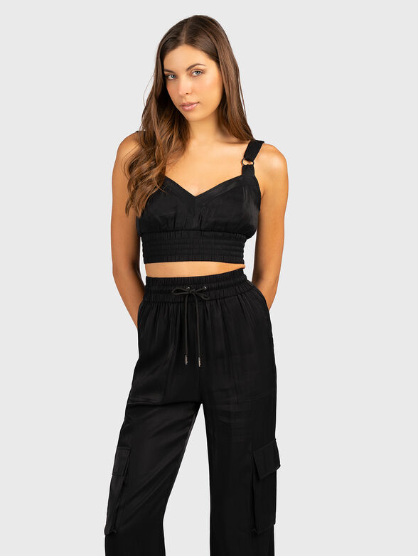 EMMA black satin top - 1