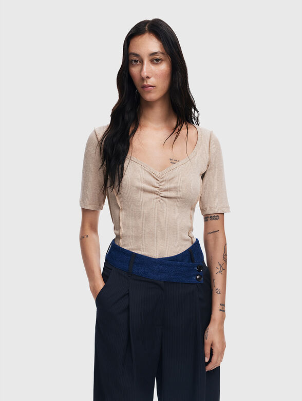 PICA blouse with short sleeves and gathered accent - 1