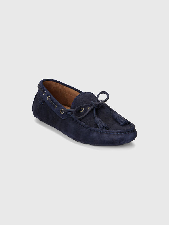 Dark blue leather moccasins - 2