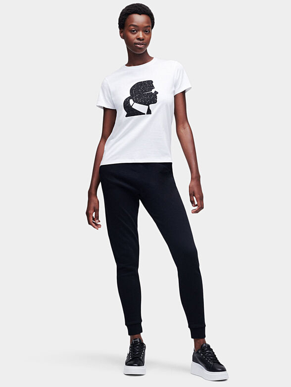 Branded T-shirt with boucle logo - 1