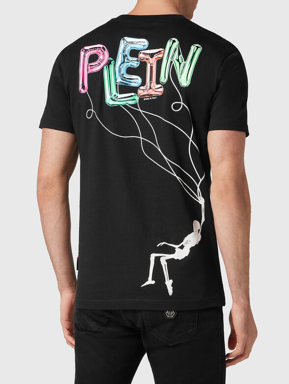 Black T-shirt with art logo print on the back - 2