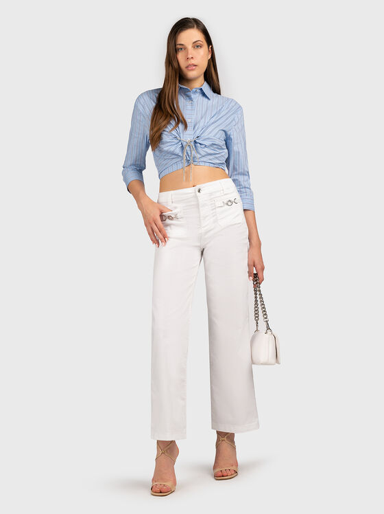 Cropped shirt with accent ties  - 2