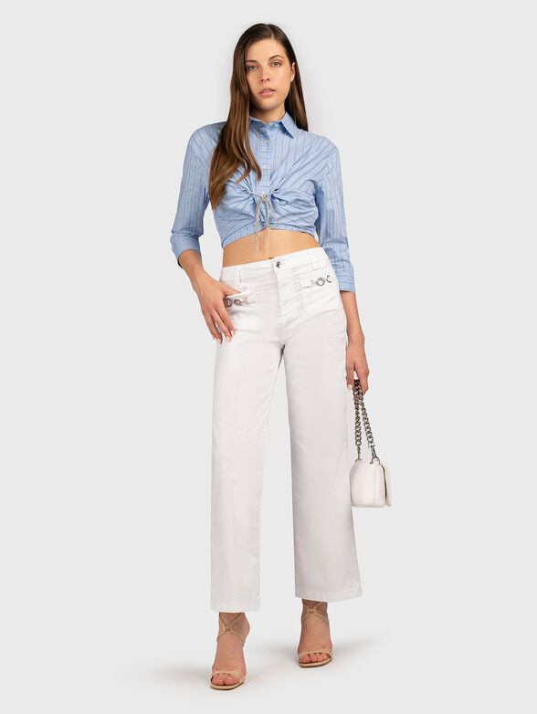 Cropped shirt with accent ties  - 2