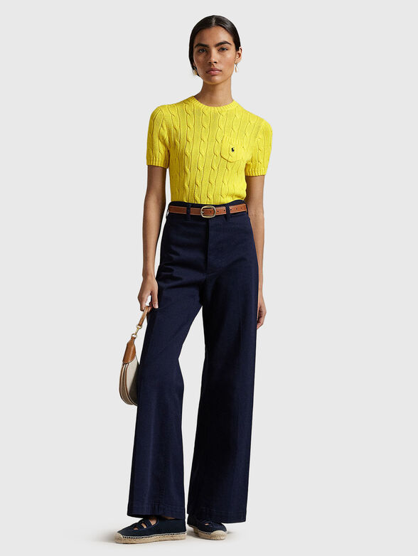 Short-sleeved sweater with embroidered logo - 2