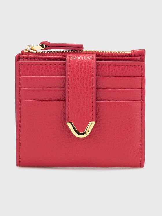 Leather wallet with grainy texture - 1