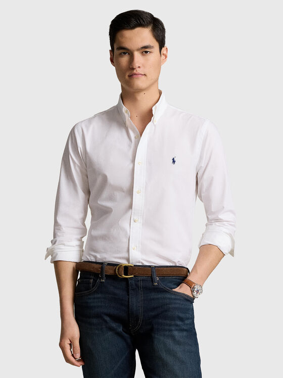 Shirt with contrasting logo embroidery - 1