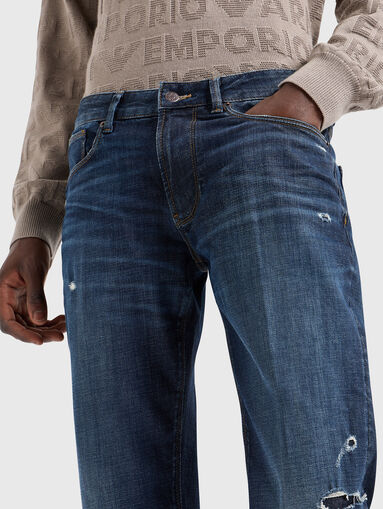 Jeans with washed effect and accent rips - 4
