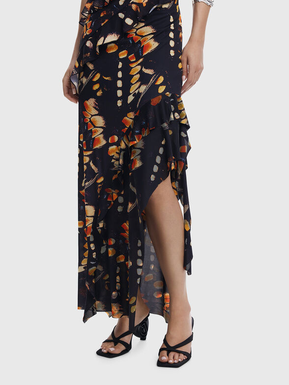 PAPILLON print midi skirt - 1