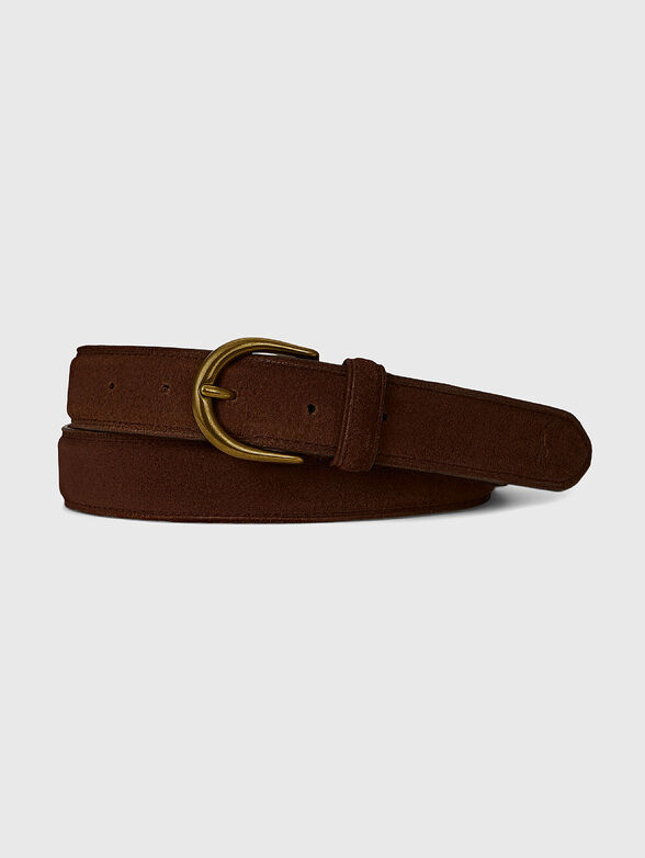 Suede belt with gold buckle - 1