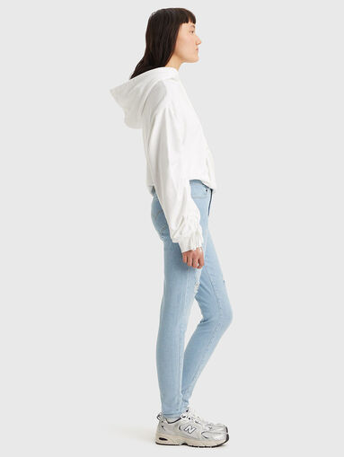 Blue high-waisted skinny jeans - 3