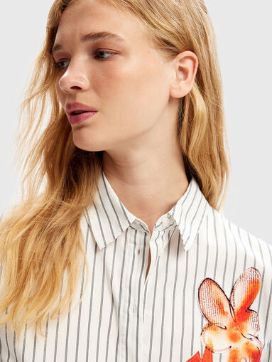 FLORENCA striped shirt with contrast elements - 5