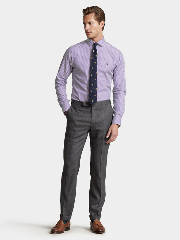 Shirt with checked pattern in purple - 2