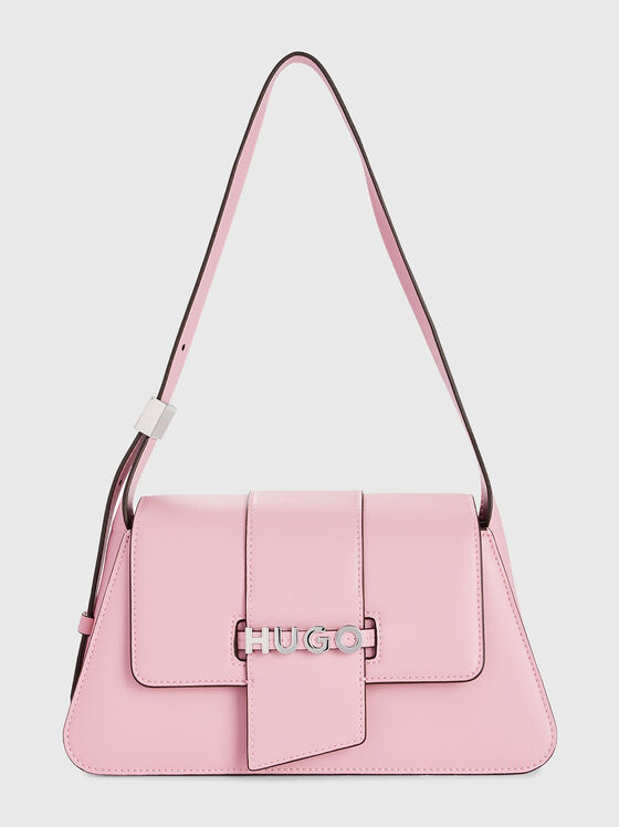 Pink faux leather shoulder bag - 1