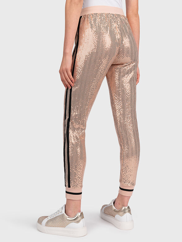Slim fit trousers with appliqued rhinestones - 2